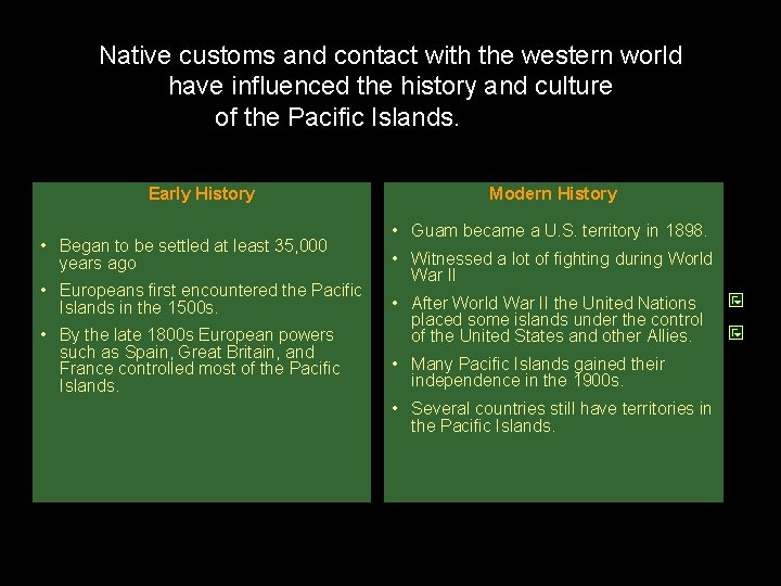 Native customs and contact with the western world have influenced the history and culture