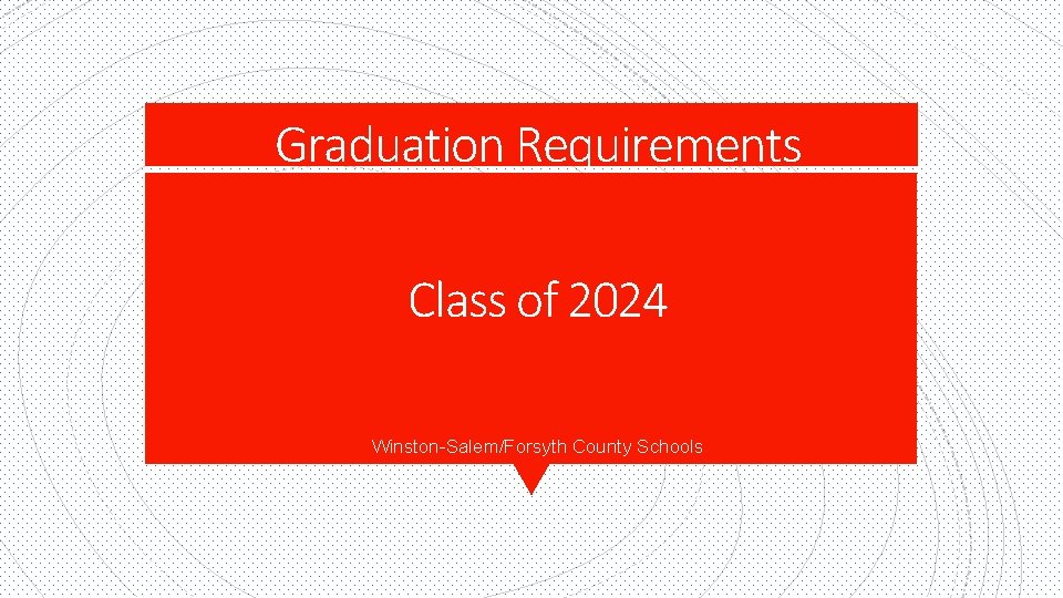 Graduation Requirements Class of 2024 Winston-Salem/Forsyth County Schools 