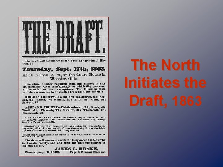The North Initiates the Draft, 1863 