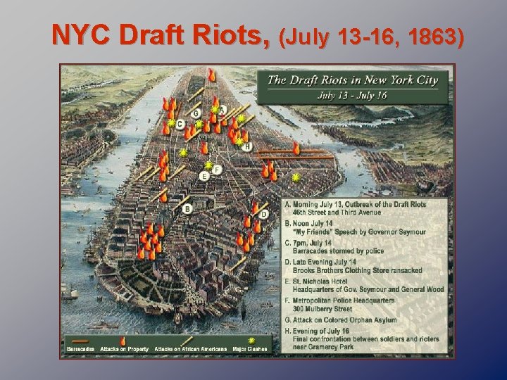 NYC Draft Riots, (July 13 -16, 1863) 