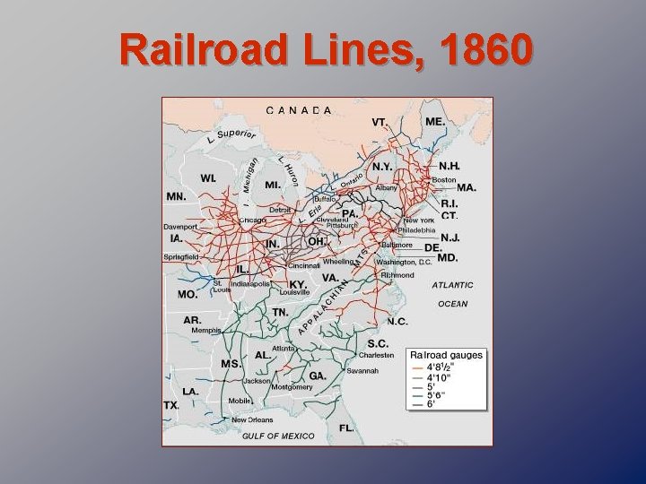 Railroad Lines, 1860 