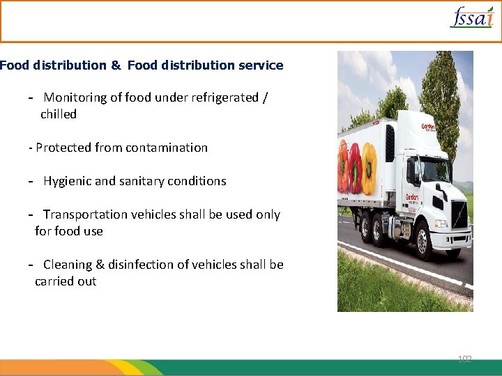 Food distribution & Food distribution service - Monitoring of food under refrigerated / chilled