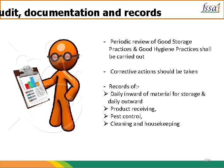 udit, documentation and records - Periodic review of Good Storage Practices & Good Hygiene