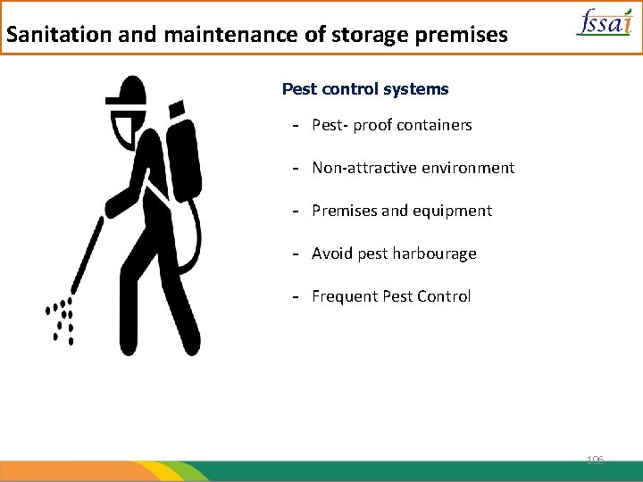 Sanitation and maintenance of storage premises Pest control systems - Pest- proof containers -