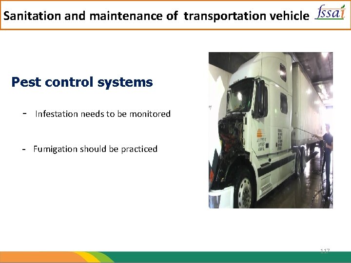 Sanitation and maintenance of transportation vehicle Pest control systems - Infestation needs to be