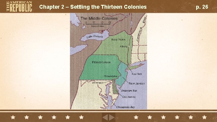 Chapter 2 – Settling the Thirteen Colonies p. 26 