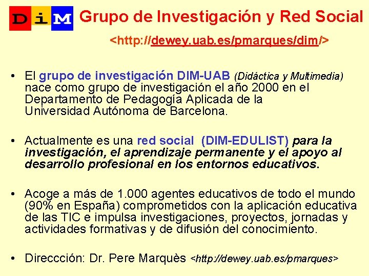 Grupo de Investigacin y Red Social http dewey