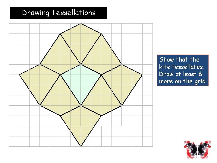 Drawing Tessellations Show that the kite tessellates. Draw at least 6 more on the