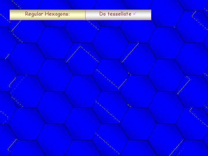 Regular Hexagons: Do tessellate 