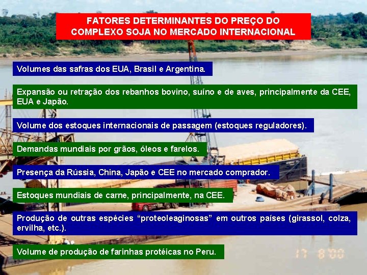 FATORES DETERMINANTES DO PREÇO DO COMPLEXO SOJA NO MERCADO INTERNACIONAL Volumes das safras dos