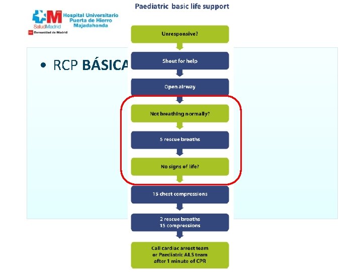  • RCP BÁSICA pediátrica: 