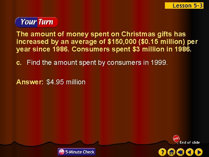 The amount of money spent on Christmas gifts has increased by an average of