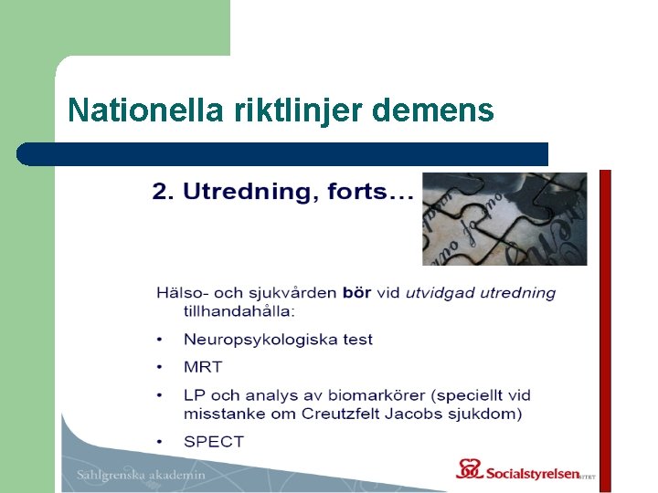 Nationella riktlinjer demens 
