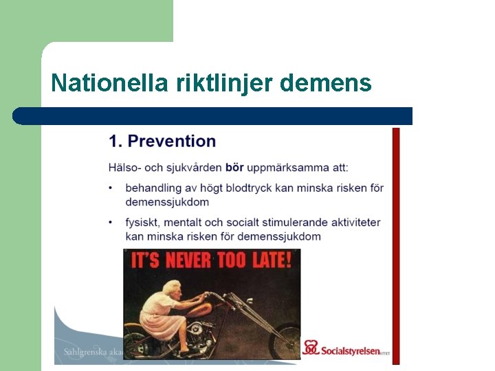 Nationella riktlinjer demens 