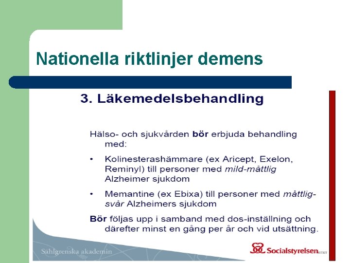 Nationella riktlinjer demens 
