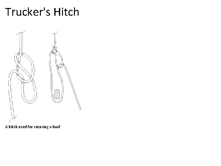 Trucker's Hitch A hitch used for securing a load 
