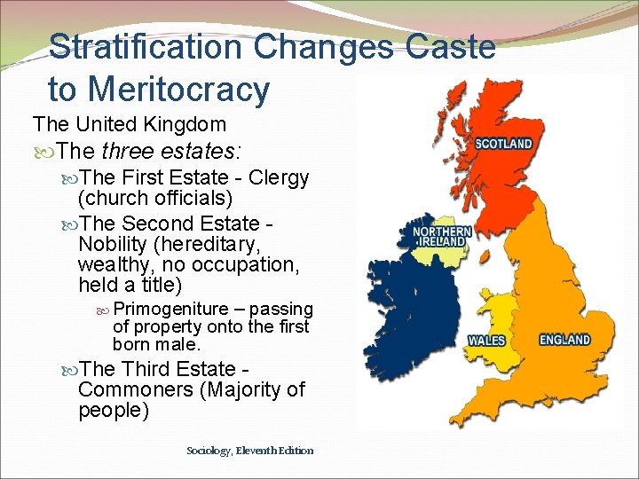 Stratification Changes Caste to Meritocracy The United Kingdom The three estates: The First Estate