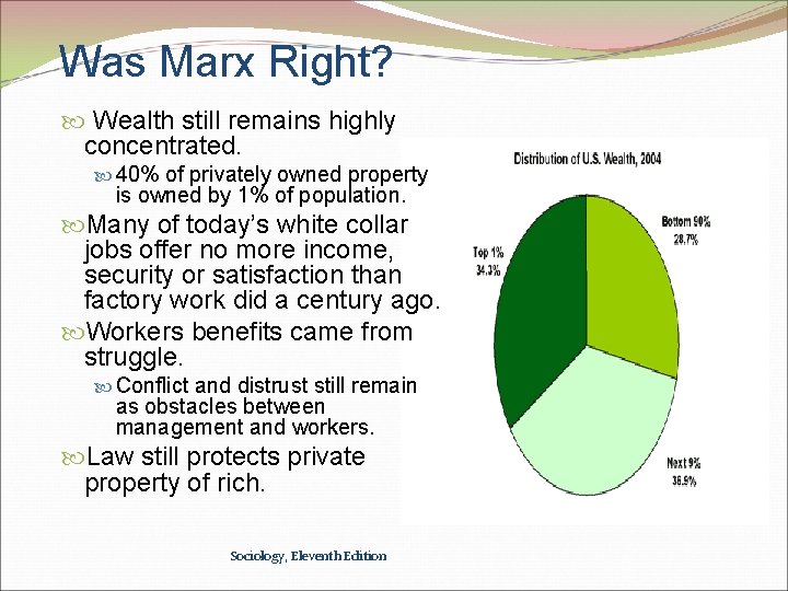 Was Marx Right? Wealth still remains highly concentrated. 40% of privately owned property is Was Marx Right? Wealth still remains highly concentrated. 40% of privately owned property is