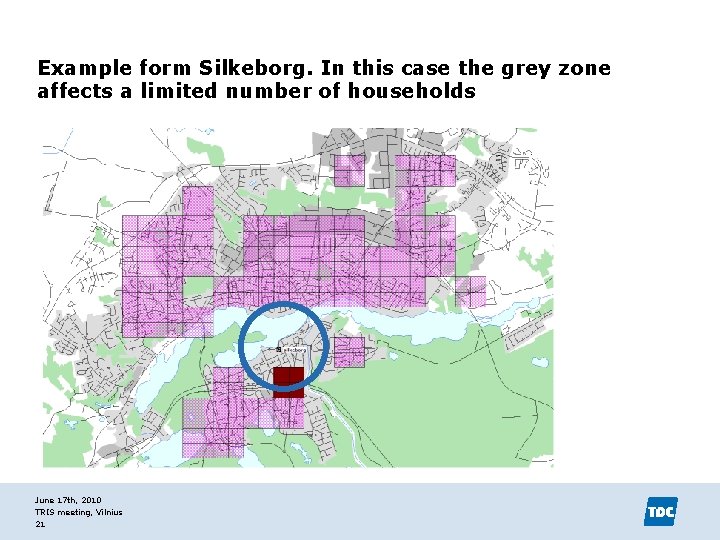 Example form Silkeborg. In this case the grey zone affects a limited number of