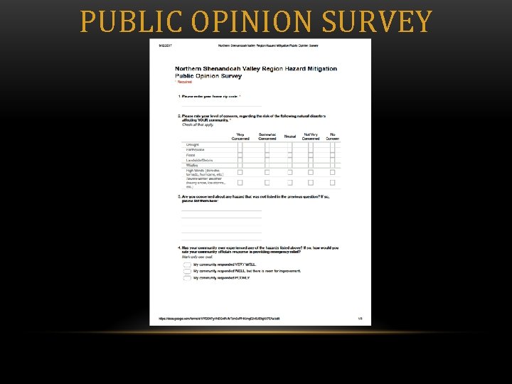 PUBLIC OPINION SURVEY 