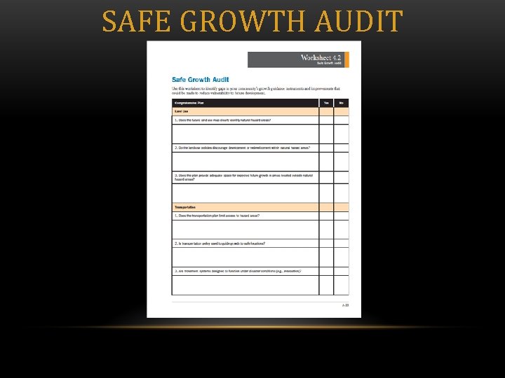 SAFE GROWTH AUDIT 