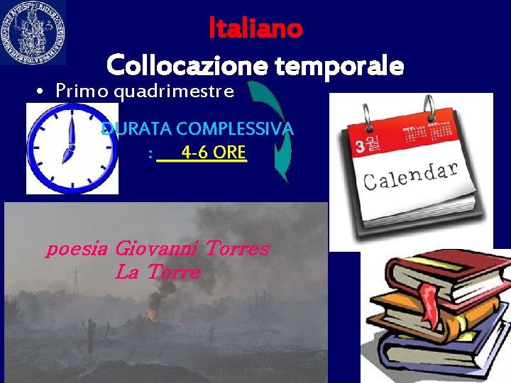 Italiano Collocazione temporale • Primo quadrimestre DURATA COMPLESSIVA : 4 -6 ORE poesia Giovanni