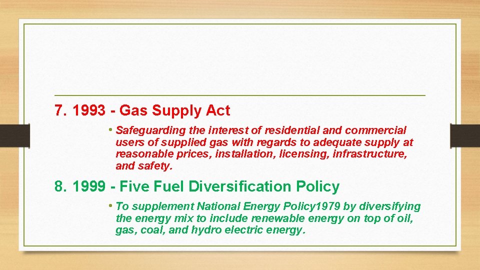 Summary Of Energy Demand Renewable Energy Policies In