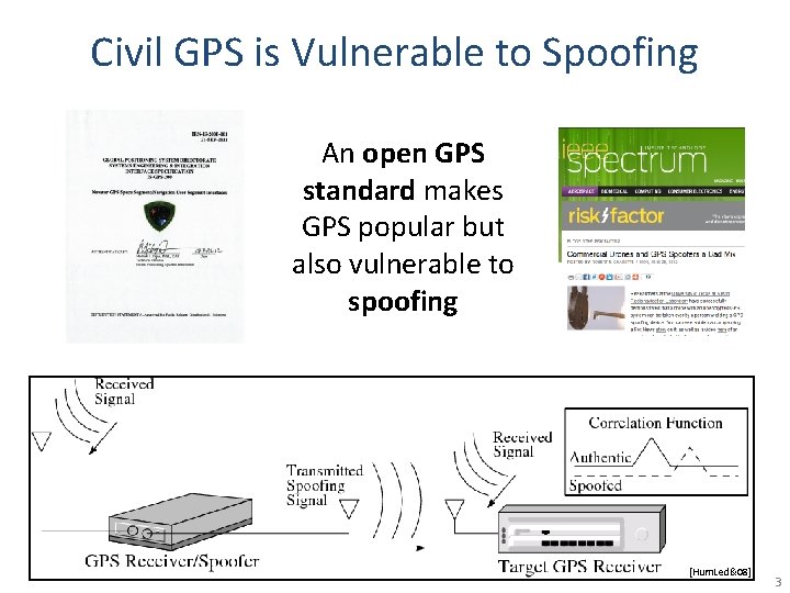 Civil GPS is Vulnerable to Spoofing An open GPS standard makes GPS popular but