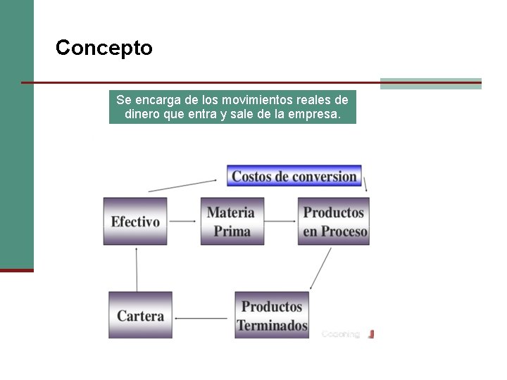 Concepto Se encarga de los movimientos reales de dinero que entra y sale de