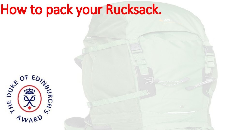 How to pack your Rucksack. 