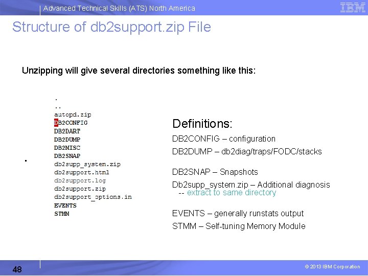 Advanced Technical Skills (ATS) North America Structure of db 2 support. zip File Unzipping