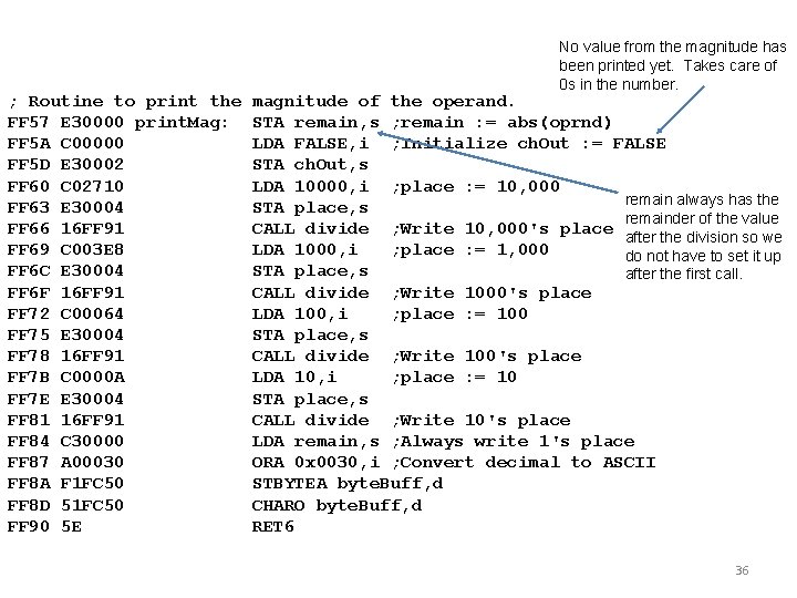 ; Routine to print the FF 57 E 30000 print. Mag: FF 5 A