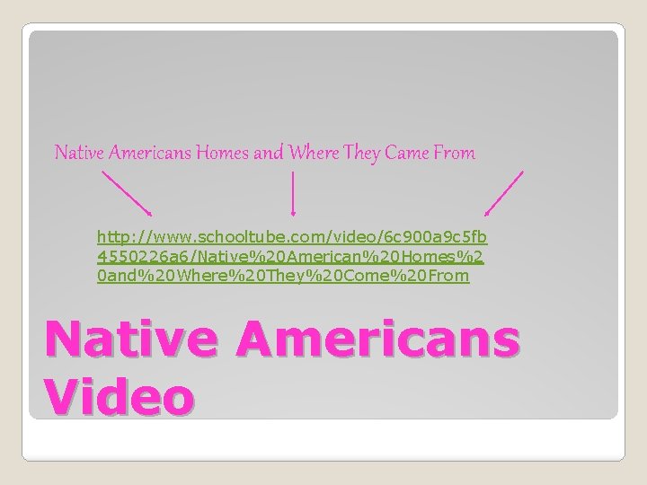 Native Americans Homes and Where They Came From http: //www. schooltube. com/video/6 c 900