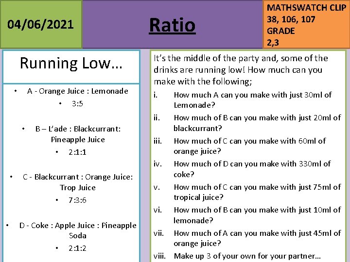 04/06/2021 Running Low… A - Orange Juice : Lemonade • 3: 5 • • 04/06/2021 Running Low… A - Orange Juice : Lemonade • 3: 5 • •