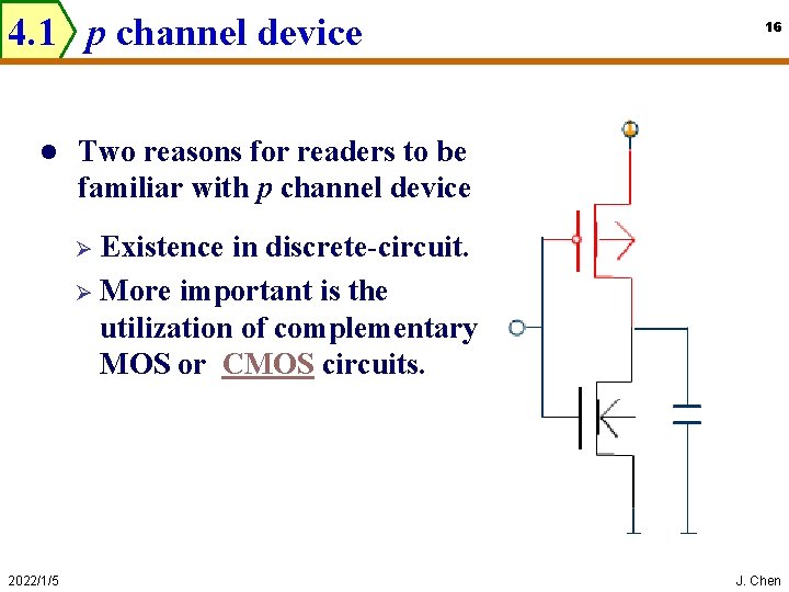 4. 1 p channel device l 16 Two reasons for readers to be familiar