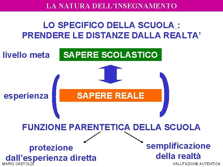 SIS Torino – a. a. 2006/07 LA NATURA DELL’INSEGNAMENTO DOCIMOLOGIA LO SPECIFICO DELLA SCUOLA
