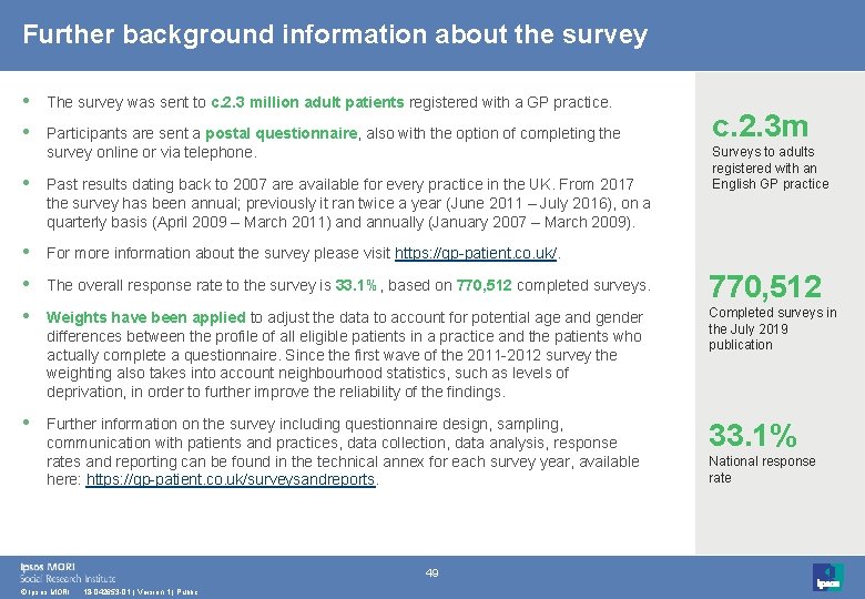 Further background information about the survey • The survey was sent to c. 2. Further background information about the survey • The survey was sent to c. 2.