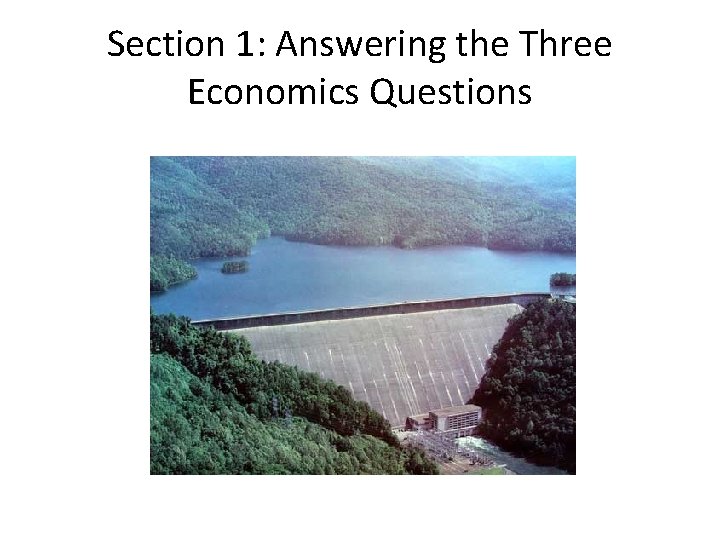 Section 1: Answering the Three Economics Questions 