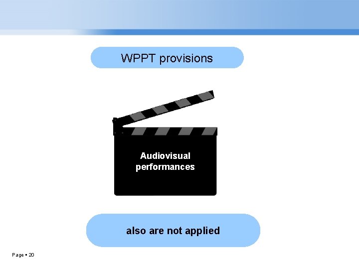 WPPT provisions Audiovisual performances also are not applied Page 20 