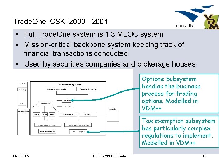 Trade. One, CSK, 2000 - 2001 • Full Trade. One system is 1. 3