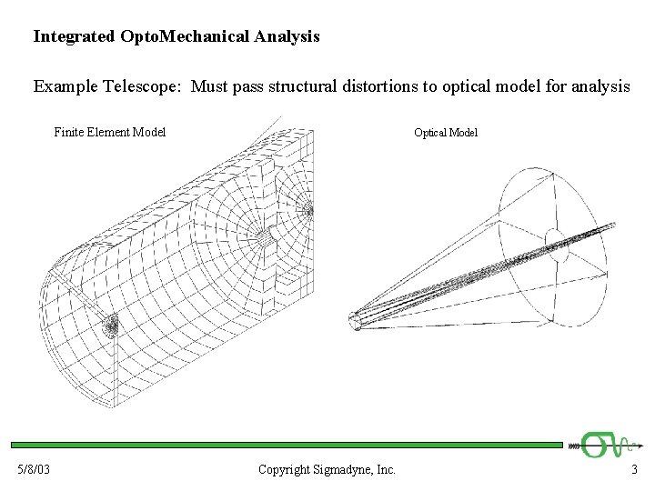 Integrated Opto. Mechanical Analysis Example Telescope: Must pass structural distortions to optical model for