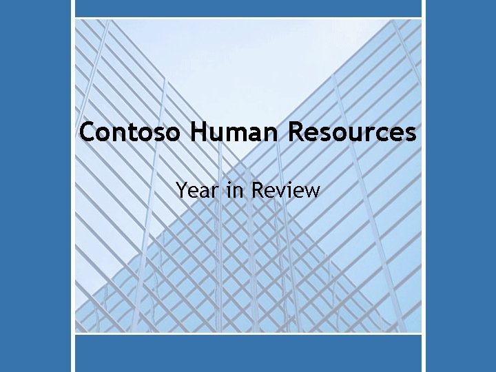 Contoso Human Resources Year in Review 
