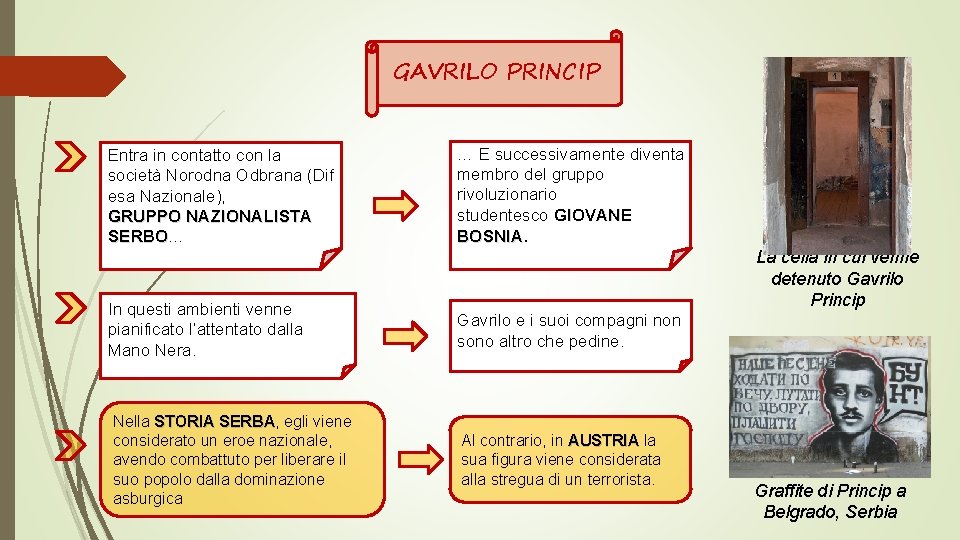 GAVRILO PRINCIP Entra in contatto con la società Norodna Odbrana (Dif esa Nazionale), GRUPPO