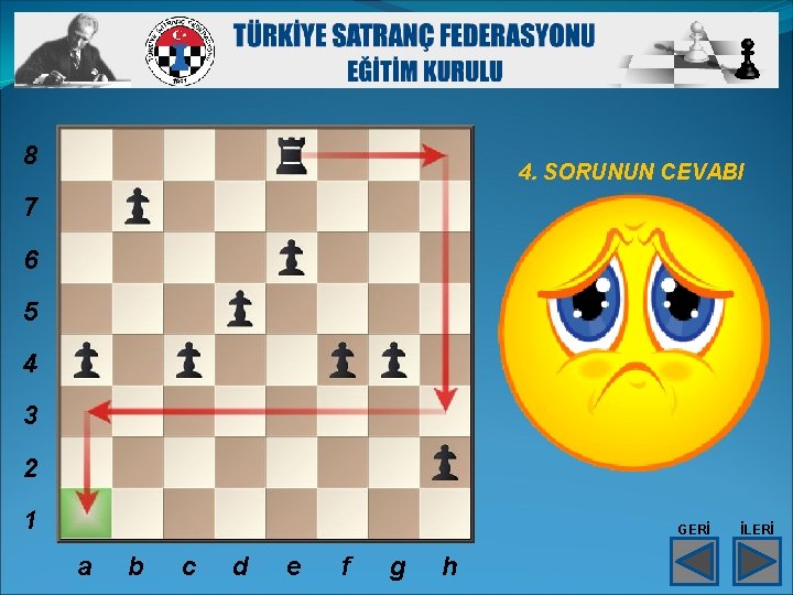 8 4. SORUNUN CEVABI 7 6 5 4 3 2 1 GERİ a b