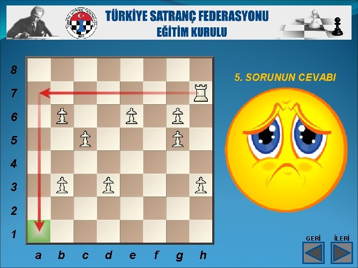 8 5. SORUNUN CEVABI 7 6 5 4 3 2 1 GERİ a b