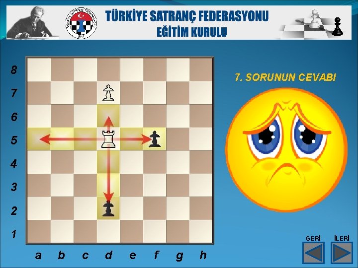 8 7. SORUNUN CEVABI 7 6 5 4 3 2 1 GERİ a b