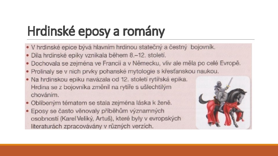 Hrdinské eposy a romány 