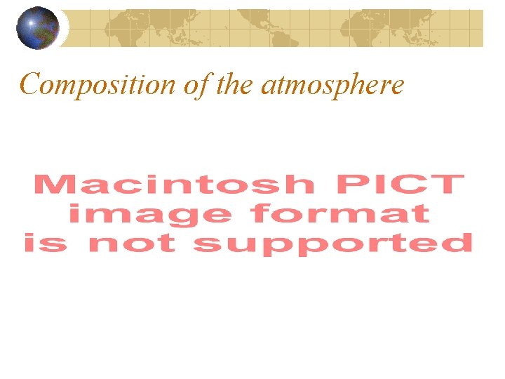 Composition of the atmosphere 