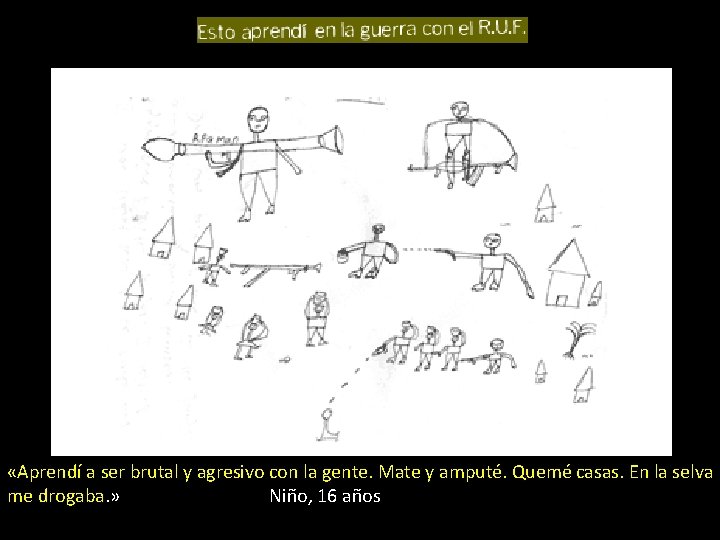  «Aprendí a ser brutal y agresivo con la gente. Mate y amputé. Quemé