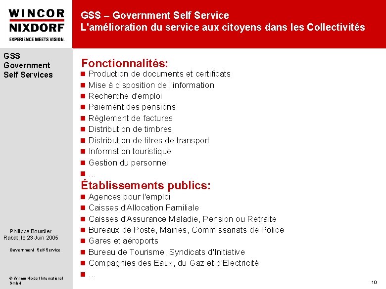 GSS – Government Self Service L'amélioration du service aux citoyens dans les Collectivités GSS